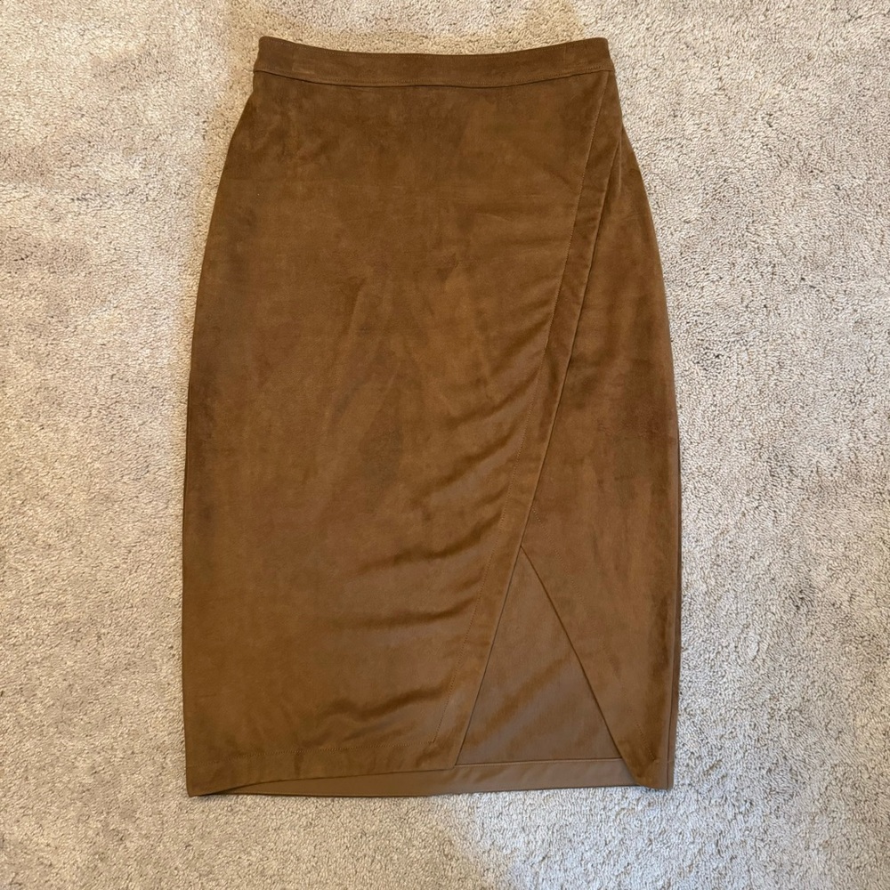 Abercrombie & Fitch Faux Suede Midi Skirt